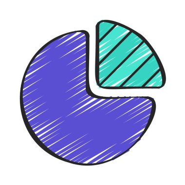 Bölünmüş Turta Çizelgesi beyaz arka planda izole edildi. Mali ve iş konsepti.