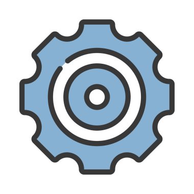 Beyaz arkaplanda Cog vektör simgesi  