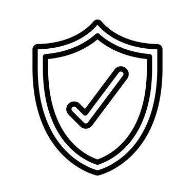 Kalkan simgesini, vektör illüstrasyonunu işaretle