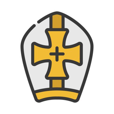 Papa Şapka simgesi, vektör illüstrasyonu 