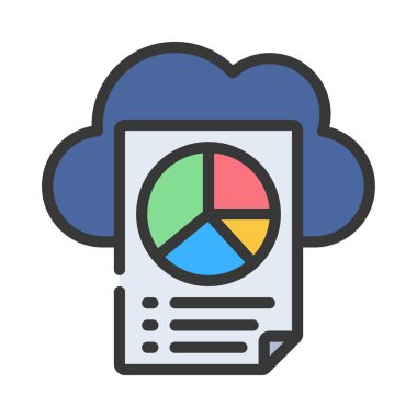 Bulut Veri Dosyası Simgesi, Vektör İllüstrasyonu