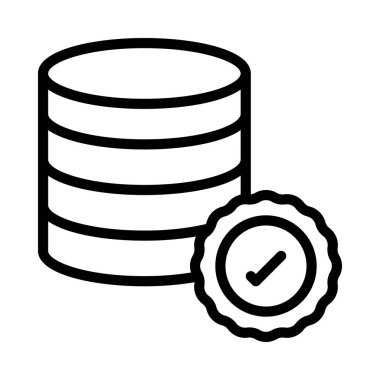 Onaylanmış Veri simgesi, vektör illüstrasyonu  