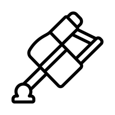 Kablosuz Hoover düz simgesi, vektör illüstrasyonu 