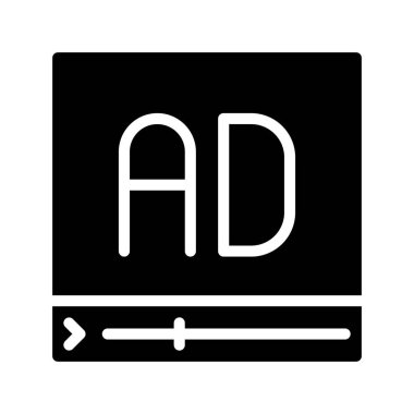 Video Reklamcısı simgesi vektör illüstrasyon tasarımı