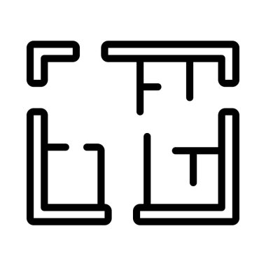 Kat Planı Web simgesi vektör illüstrasyonu