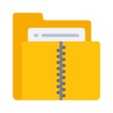 Zip Dizin simgesi, vektör illüstrasyonu 