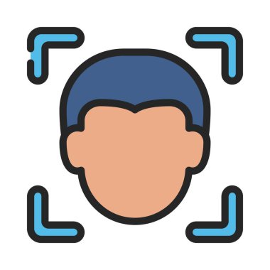 Yüz Tarama simgesi vektör illüstrasyon tasarımı