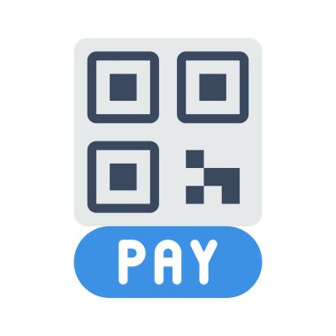 qr kod web simgesi vektör çizimi