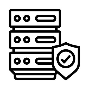 veri güvenliği web simgesi vektör illüstrasyonu