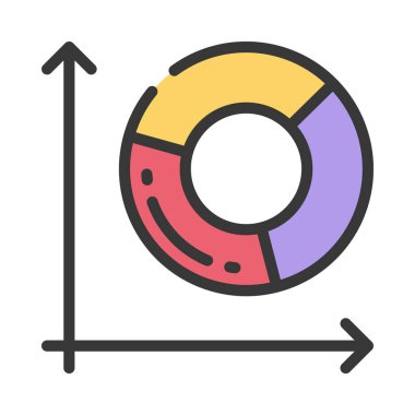 Beyaz arkaplanda turta grafiği izole edildi. Mali ve iş konsepti.