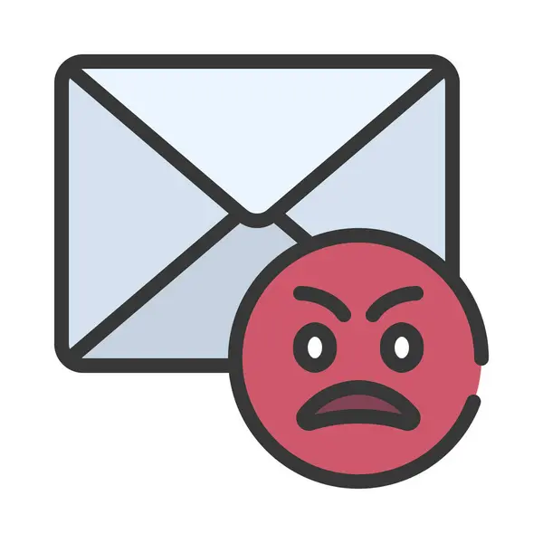 Email Angry Emoji Isolated Icon White Background — Stok Vektör