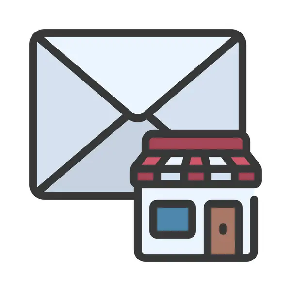 Shop Email Isolerad Ikon Vit Bakgrund — Stock vektor