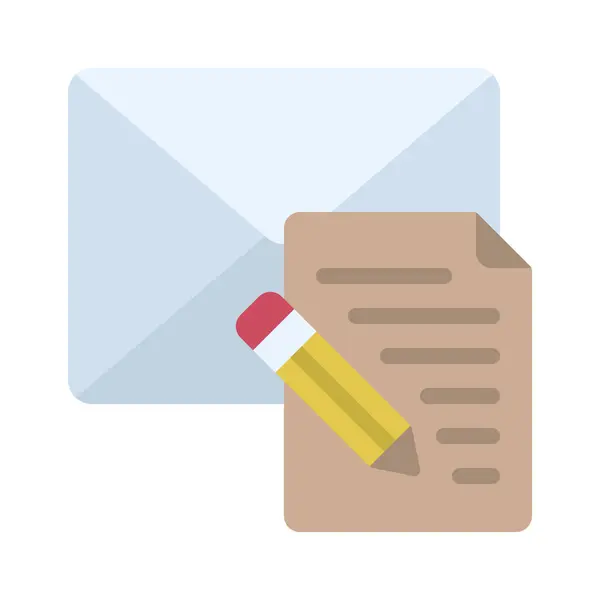Email Bozza Icona Isolata Sfondo Bianco — Vettoriale Stock