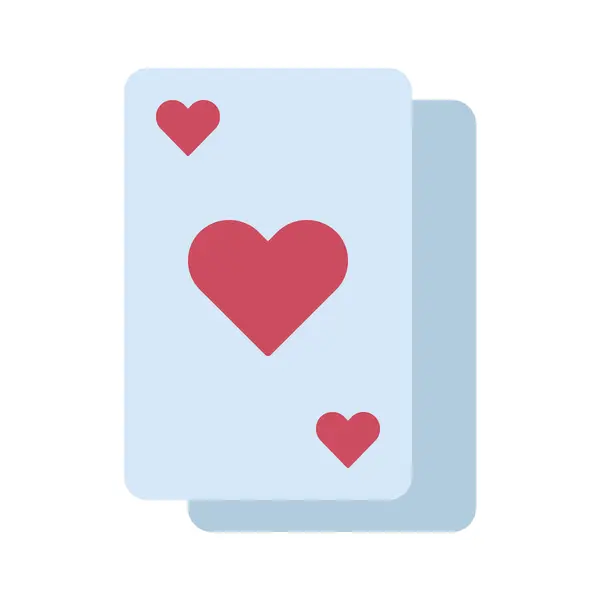 Card Hearts Vector Color Line Icon — Stock Vector