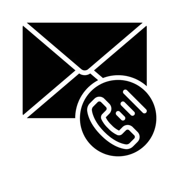 Kontakt Mail Izolowana Ikona Białym Tle — Wektor stockowy