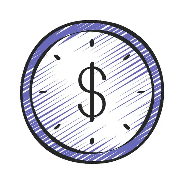 Time Money Icon White Background — Stock Vector