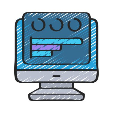 Bilgisayar Veri Paneli simgesi, vektör illüstrasyonu 