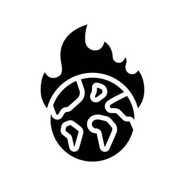 Dünya Ateş Ağı ikon vektör illüstrasyonunda