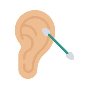 Temiz Kulak düz simgesi, vektör illüstrasyonu 