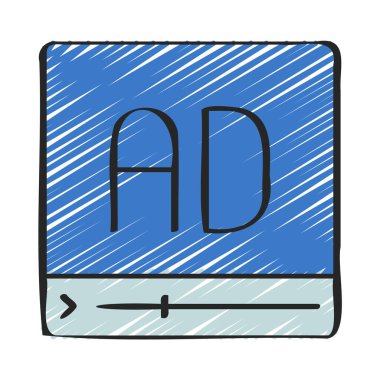 Video Reklamcısı simgesi vektör illüstrasyon tasarımı