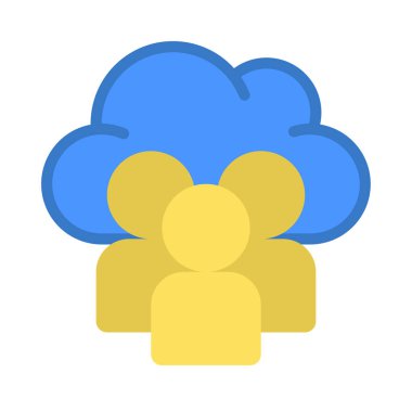  Grup Bulut Simgesi, Vektör İllüstrasyonu