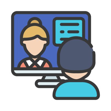 İş Görüşmesi Web simgesi vektör illüstrasyonu