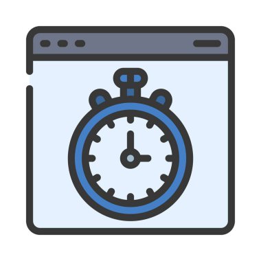 Zamanlayıcı web simgesi, vektör çizim.              