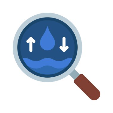 Hidroloji düz simgesi, vektör illüstrasyonu 