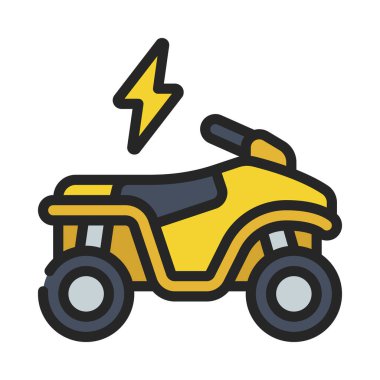 Elektrikli Dörtlü Bisiklet simgesi, vektör illüstrasyonu    