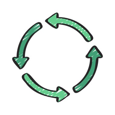 Döngü Okları simgesi beyaz arkaplanda izole edildi. vektör.