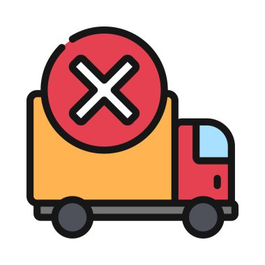 dağıtım kamyonu ikonu vektör çizimi