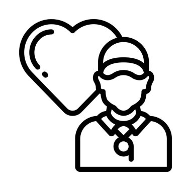 Yaşam koçu düz simge, vektör illüstrasyonu 