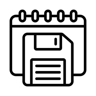 Takvim simgesini, vektör illüstrasyonunu kaydet 