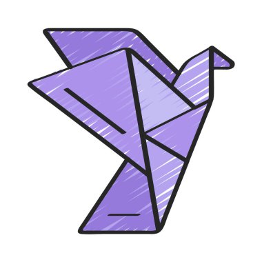  Beyaz arkaplanda izole edilmiş web tasarımı için Origami vektör simgesi