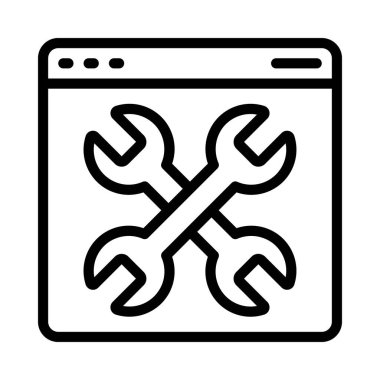 Web Sitesi Geliştirme simgesi, vektör illüstrasyonu