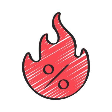 ateş satışı simgesi vektör illüstrasyonu