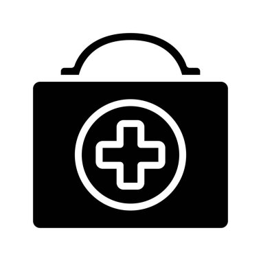 İlk yardım kiti web simgesi vektör illüstrasyonu