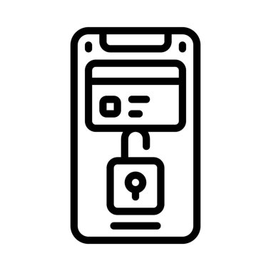 Kilitli Mobil Kart simgesi vektör çizimi 