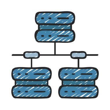 Bilgisayar ağı simgesi, vektör illüstrasyonu basit tasarım