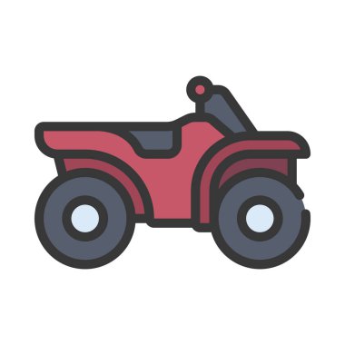 Dört Wheeler simgesi, vektör illüstrasyonu