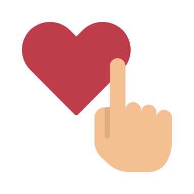 Yüreğe Simge, vektör illüstrasyonu gibi bas