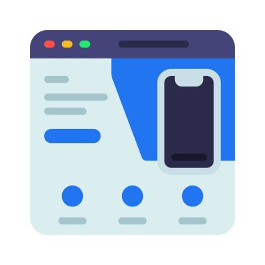 Uygulama İniş Sayfası simgesi, vektör illüstrasyonu basit tasarım