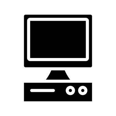 PC bilgisayar simgesi, vektör illüstrasyonu 