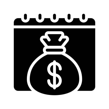Ödeme takvimi tarih simgesi, vektör illüstrasyonu 