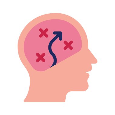 Planlama Zihni düz simgesi, vektör illüstrasyonu 