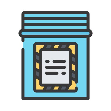 Kanıt Torbası simgesi, vektör illüstrasyonu basit tasarım