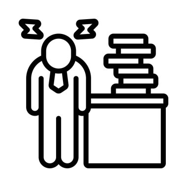 Fazla çalışan kişi web simgesi vektör illüstrasyonu