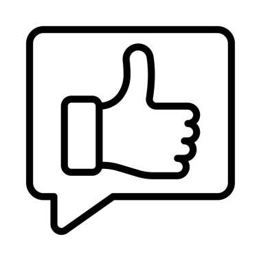 İleti simgesi, vektör illüstrasyonunu Başparmaklar Yukarı 