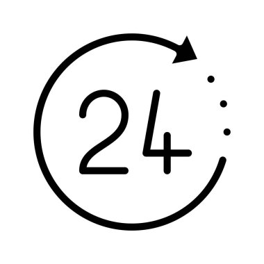 24 Saat Arrow web simgesi vektör çizimi