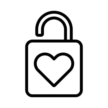 Aşk Kilidi simgesi, vektör illüstrasyonu